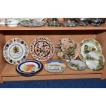 NINE 20TH CENTURY DECORATIVE PLATES, including Royal commemoratives, a Coronaware plate moulded