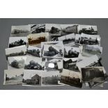 A QUANTITY OF BLACK AND WHITE POSTCARD SIZE RAILWAY PHOTOGRAPHS, majority are G.W.R. and L.N.E.R.