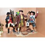 THREE ROYAL DOULTON RESIN SCULPTURES OF MALE FIGURES, comprising Dick Turpin HN3637, D'Artagnan