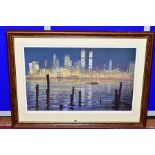 PETER ELLENSHAW (BRITISH 1913-2007) 'THE GLISTEN OF NEW YORK' a limited edition print of New York