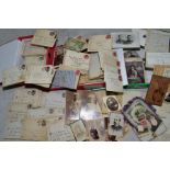 POSTAL AND SOCIAL HISTORY HISTORY, an archive of letters, postcards, photographs and stamps in three