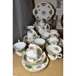 A ROYAL ALBERT BERKELEY PATTERN DINNER SERVICE, comprising six cups, six saucers, seven tea