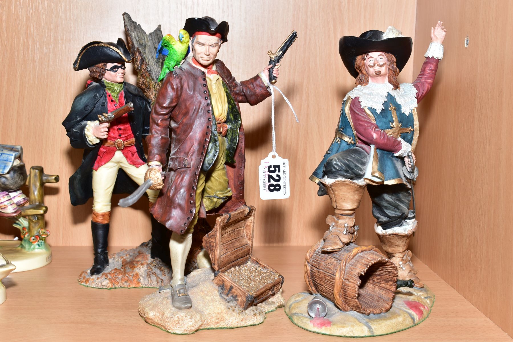 THREE ROYAL DOULTON RESIN SCULPTURES OF MALE FIGURES, comprising Dick Turpin HN3637, D'Artagnan - Image 2 of 3