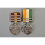 A QUEENS SOUTH AFRICA MEDAL, four bars, Modder River, Paadeberg, Driefontein and Transvaal named