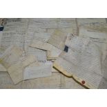 INDENTURES, a parcel of early 18th and 19th Century indentures, mortrages etc (approximately