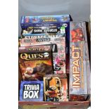 A QUANTITY OF MODERN BOARD GAMES, Impact Episode 1, Tumult Royale, Quest Time for Heroes, Attack