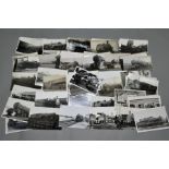 A QUANTITY OF BLACK AND WHITE POSTCARD SIZE RAILWAY PHOTOGRAPHS, majority are B.R (ex L.N.E.R.)
