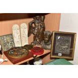 A COLLECTION OF MARCUS DESIGNS PLAQUES, BUST AND FIGURES, ETC, including two velvet mounted and