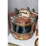 A 1940'S BRASS AND COPPER STARBOARD SHIPS LAMP, plaque to front marked 'Starboard AP8025 S & A
