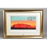 ROLF HARRIS (AUSTRALIAN 1930), 'Uluru Sunset-Desert Oaks', a Limited Edition print of an