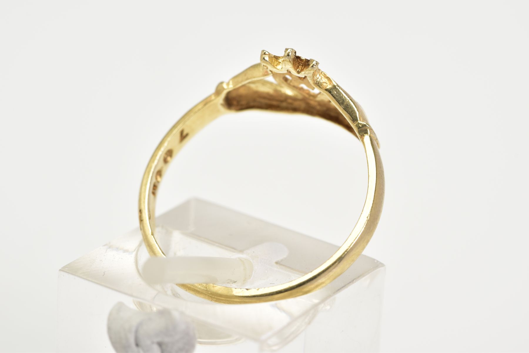 A 9CT GOLD RING, of calddagh design, hands, heart and crown to the plain polished bnd, with a 9ct - Image 3 of 3