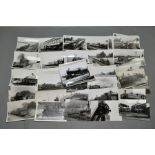 A QUANTITY OF BLACK AND WHITE POSTCARD SIZE RAILWAY PHOTOGRAPHS, majority are G.W.R. and B.R (ex G.