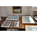 FOUR PRINT PICTURES, relating to Whittington Heath including a cartoon present to the barracks