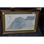 A FRAMED PRINT OF A MAP OF WHITTINGTON HEATH GOLF CLUB