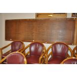 AN OAK FACED HONOURS BOARD, with gilt rose bosses to each corner, Winners of Spring Challenge Cup