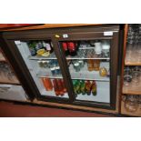 A FLOWRITE BOTTLE FRIDGE, with two sliding glass doors, 89cm wide x 54cm deep x 90cm high