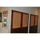 FIVE PINE FRAMED CORK NOTICE BOARDS 90cm high x 1.5cm deep x 60cm wide (all paperwork and
