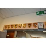 EIGHT WHITTINGTON BARRACKS GOLF PLAQUES, and a Whittington Heath Golf Club plaque (9)