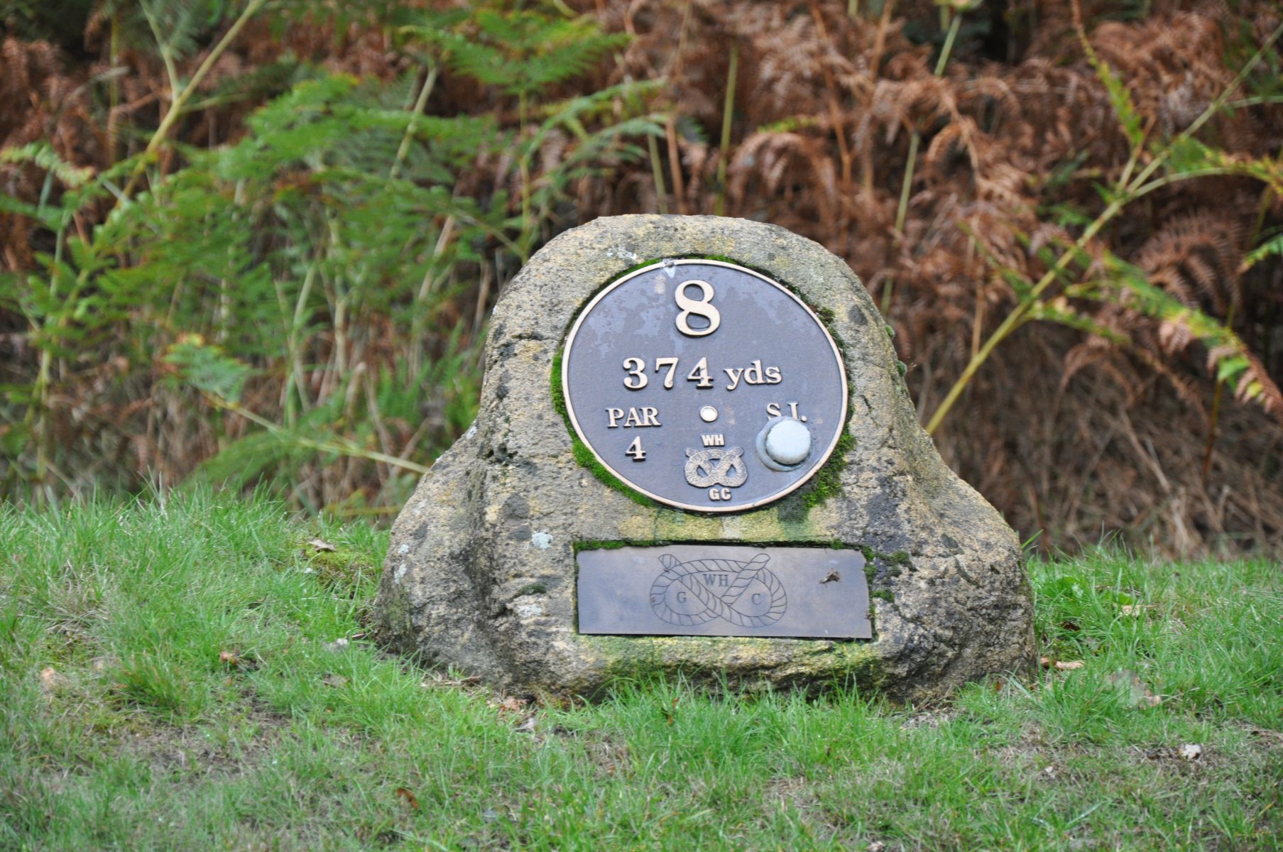 THE WHITE TEE MARKER FOR HOLE EIGHT