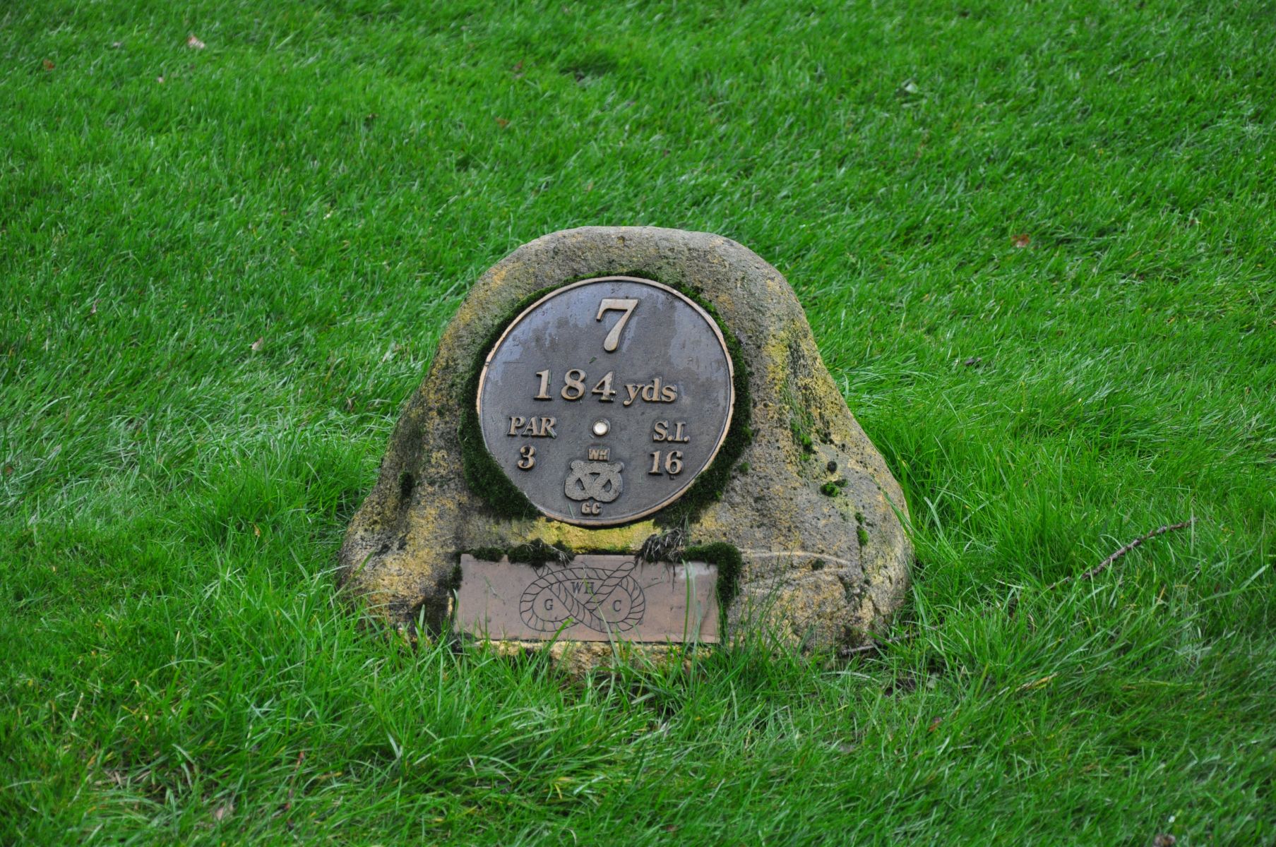 THE WHITE TEE MARKER FOR HOLE SEVEN