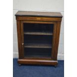 A VICTORIAN ROSEWOOD AND INLAID PIER CABINET, width 79cm x depth 29cm x height 106cm (key) (sd)