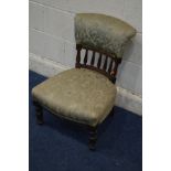 A LATE 19TH CENTURY MAHOGANY BEDROOM CHAIR