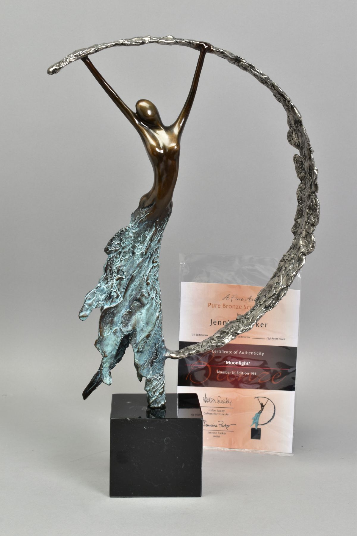 JENNINE PARKER (BRITISH CONTEMPORARY) 'MOONLIGHT', a limited edition bronze sculpture 6/195,