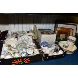 FOUR BOXES AND LOOSE MISCELLANEOUS ITEMS, including boxed Goblin Teasmade, teawares including