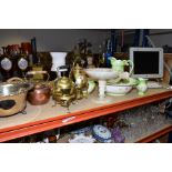 METALWARES AND SUNDRY ITEMS to include an Art Nouveau brass spirit kettle and stand by Carl