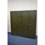 A PAIR OF RONEO FLUSHLINE METAL TWO DOOR STORAGE CABINETS, width 92cm x depth 46cm x height 183cm (