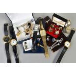 A SELECTION OF ITEMS, to include eleven pair of cufflinks in various designs, six gentlemen's