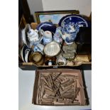 A GROUP OF CERAMICS, etc, to include three framed collectors plaques printed with Claude Monet