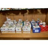 18 BOXED SNOW COVERED LILLIPUT LANE SCULPTURES, all with deeds comprising eight from annual ornament