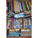 TWO BOXES OF CHILDRENS BOOKS AND RECORDS, to include two Rowling J K, Harry Potter books, Lewis C S,