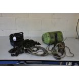 A GIS ELECTRIC WINCH with controller, 250kg max (no plug so untested) and a metal manual block and