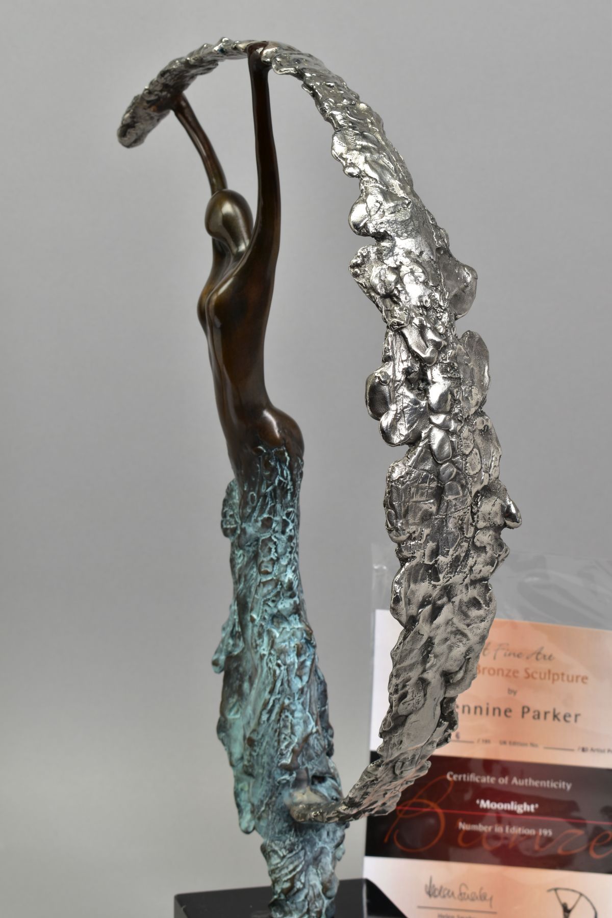 JENNINE PARKER (BRITISH CONTEMPORARY) 'MOONLIGHT', a limited edition bronze sculpture 6/195, - Bild 5 aus 7