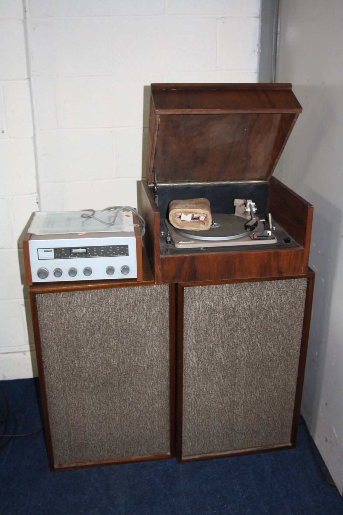 A SELECTION OF VINTAGE HIFI EQUIPMENT including an Armstrong 127 Stereo tuner amplifier, a bespoke