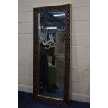 A LARGE MODERN RECTANGULAR WALL MIRROR, RV Astley and Co label to reverse, width 76cm x height