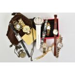 A SMALL SELECTION OF LADIES WRISTWATCHES AND POCKET WATCH, to include various names such as