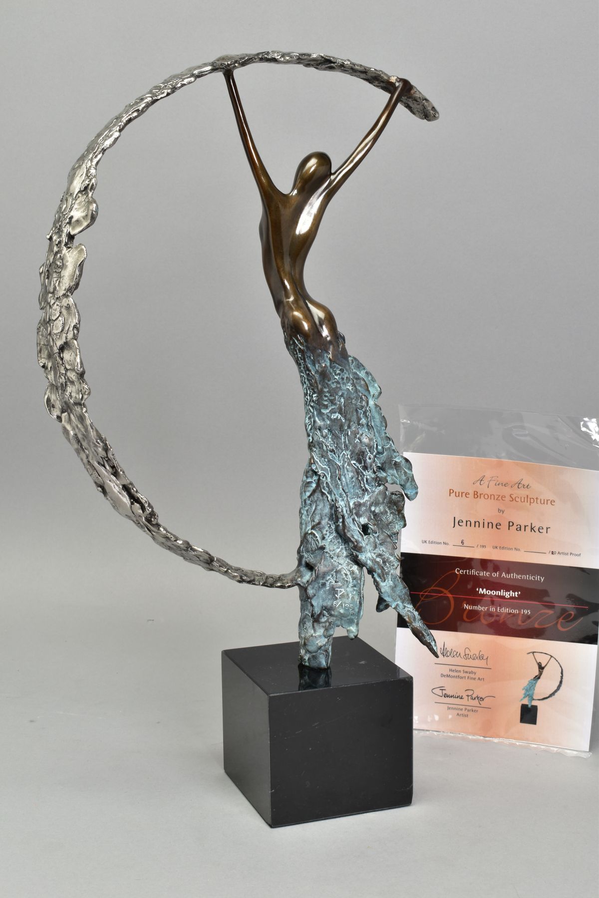 JENNINE PARKER (BRITISH CONTEMPORARY) 'MOONLIGHT', a limited edition bronze sculpture 6/195, - Bild 4 aus 7