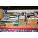 NINE BOXES OF BOOKS AND CD'S, book subjects include 'The Rolls Royce Story' by Peter Pugh, Mormon