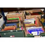FOUR BOXES OF BOOKS, subjects include British topographical, Carpentry, General Knowledge,