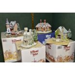 FOUR BOXED LILLIPUT LANE SCULPTURES FROM CHRISTMAS LODGE COLLECTION, 'Highland Lodge' (first) no