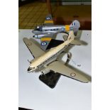 TWO NICE WOODEN DESKTOP AIRCRAFT MODELS, Douglas C47 Dakota and Avro Anson C21, both appear complete