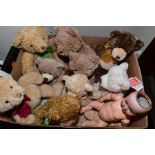 NINE ST GILES HOSPICE TEDDY BEARS MANUFACTURED BY GUND, together with a Koppelsdorf 996 bisque