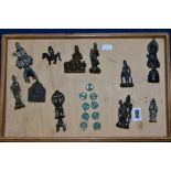 A COLLECTION OF SMALL BRONZE FIGURES OF BUDDHA, ETC, most items probably South East Asian,