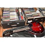 A ROCKET MUSIC ELECTRO ACOUSTIC MANDOLIN with gig bag - missing bridge, together with two trays of