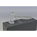 A BOXED WATERFORD CRYSTAL GAVEL, stamped to head, length 20cm
