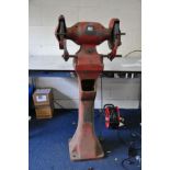 A VINTAGE WOLF PEDESTAL GRINDER (PAT fail due to cable and plug) (spares or repair)