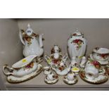 A QUANTITY OF ROYAL ALBERT OLD COUNTRY ROSES, including minature tea for two set, a sauce boat on